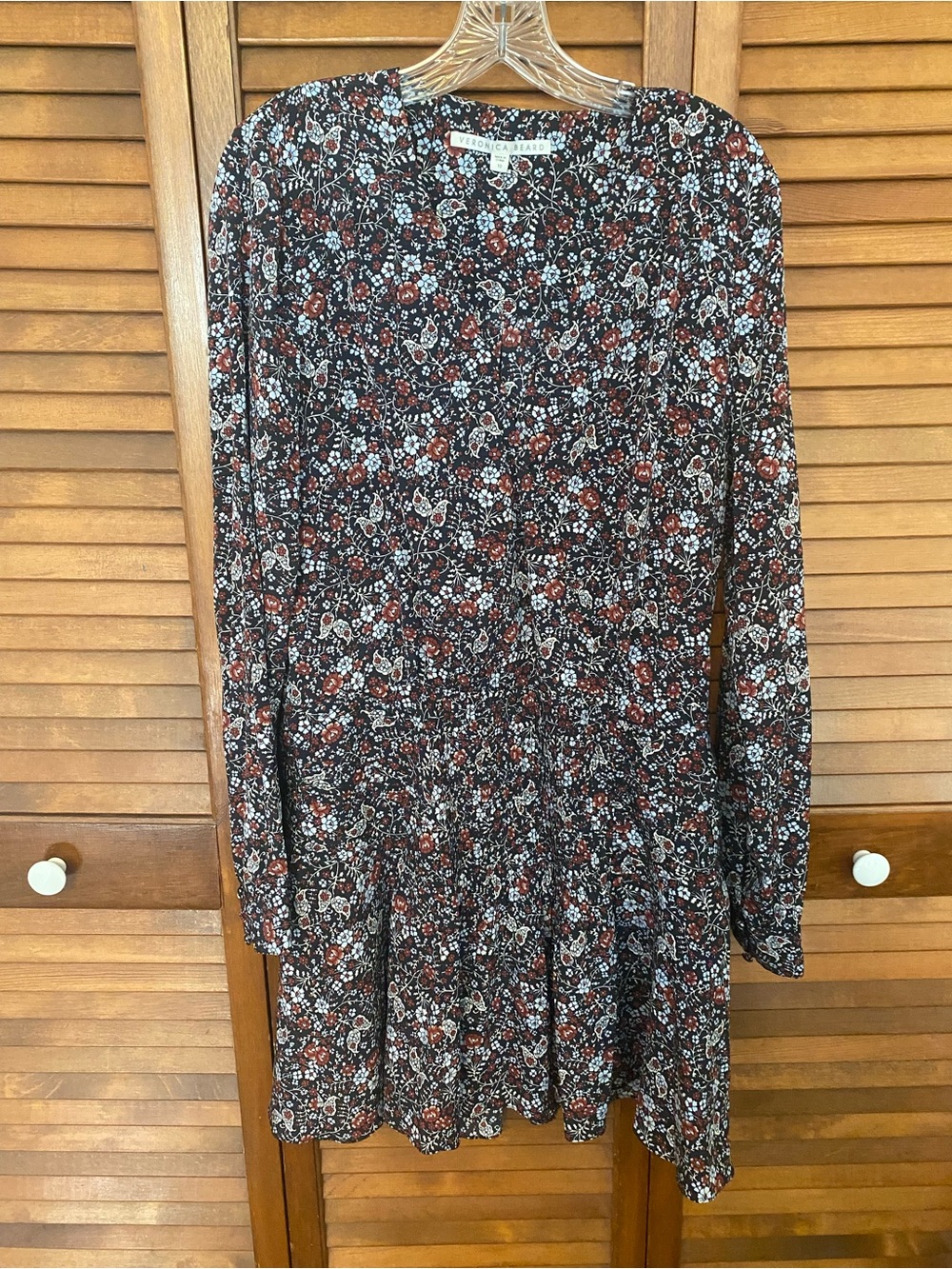 Veronica Beard Rory Floral Pleated Button Stretch Silk Mini Dress Size 10